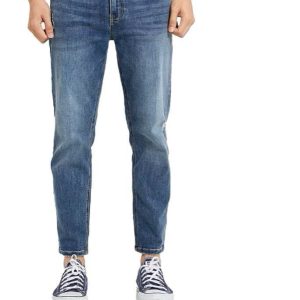 Quần Jeans Nam Siêu Co Giãn Xanh Trơn